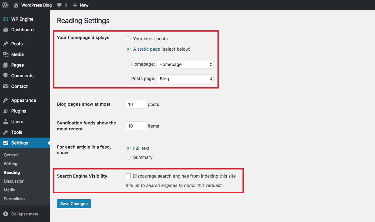 wordpress-dashboard-reading-settings